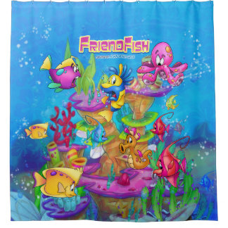 Cartoon shower curtain Fish FriendFish