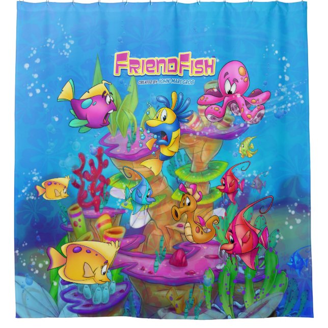 Cartoon shower curtain Fish FriendFish (Front)