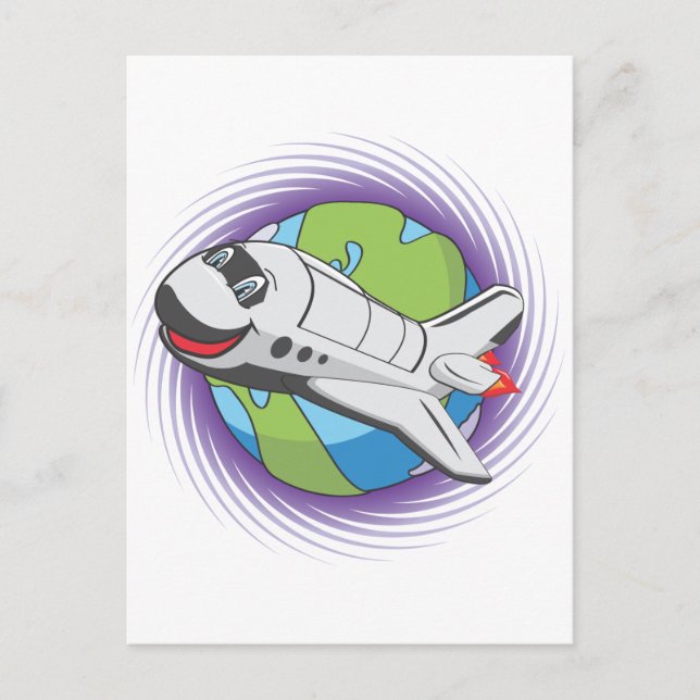 Cartoon shuttle postcard (Front)