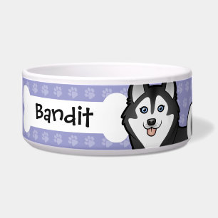 Cartoon Siberian Husky / Alaskan Malamute Bowl