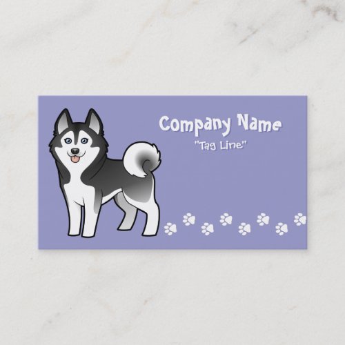 Cartoon Siberian Husky / Alaskan Malamute Business Cards