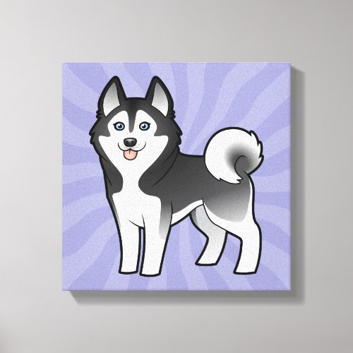 Cartoon Siberian Husky  Alaskan Malamute Canvas Print