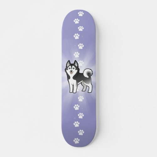 Cartoon Siberian Husky  Alaskan Malamute Skateboard Deck