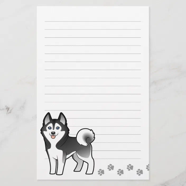 Siberian Husky Dog Stationery Printing Paper 51 Sheets 