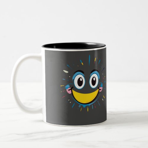 cartoon silly face coffee mug