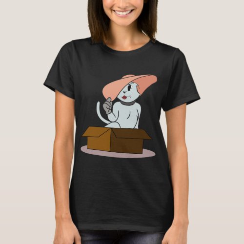 Cartoon_simple_cat_with_cardboard_23726455_1004 T_Shirt