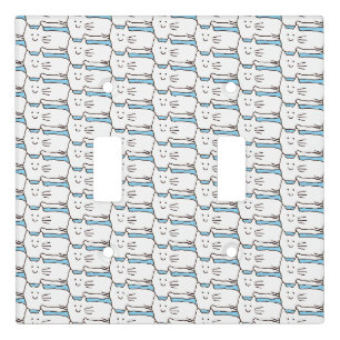Cartoon Simple Cats Line Drawing Light Switch Cover