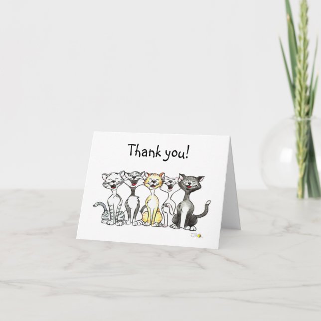 Cartoon singing cats thank you (Front)