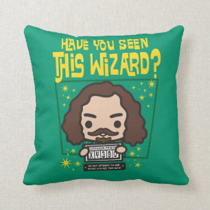 Cartoon Sirius Black Wanted Poster Graphic Throw Pillow