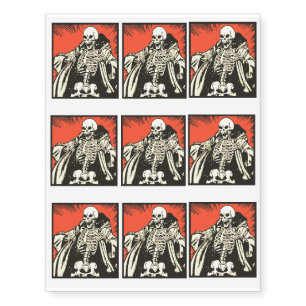 Cartoon skeleton temporary tattoos