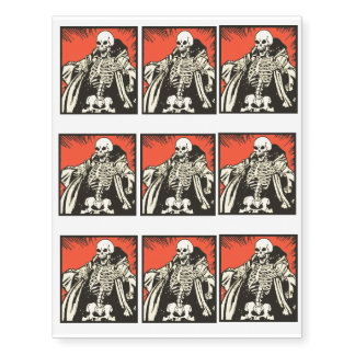 Cartoon skeleton temporary tattoos