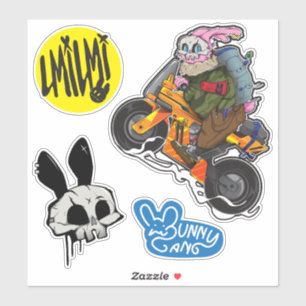 Cartoon Skull/Bunny_1 Sticker
