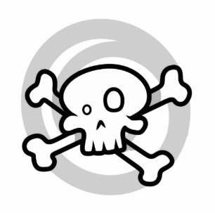 Cartoon Skull & Cross Bones Swirl Cutout