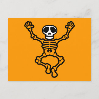 CARTOON SKULL SKELETON GRAPHIC DANCING EMO DARK POSTCARD