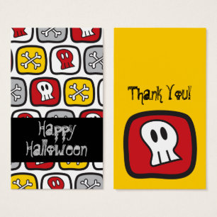Cartoon Skulls & Bones Halloween Party Favor Tag