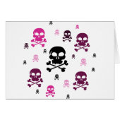 Cartoon Skulls Collage - Pink (Front Horizontal)