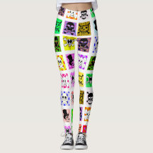 Cartoon Skulls Polka dots Day of The dead Art Legg