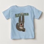 Cartoon Sloth Dangling From a Branch Baby T-Shirt
