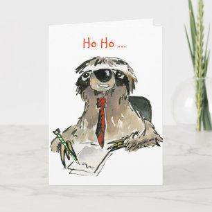 Cartoon Sloth Holiday Greeting Card