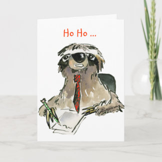 Cartoon Sloth Holiday Greeting Card