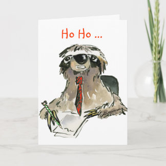 Cartoon Sloth Holiday Greeting Card