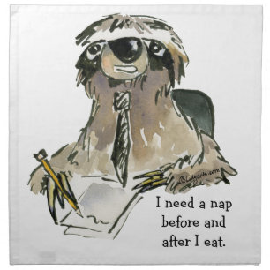Cartoon Sloth Nap Time Napkin