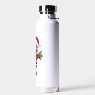Cartoon Sloth Wearing Christmas Water Bottle