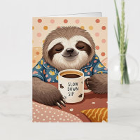 Cartoon sloth with exaggerated sleepy eyes 