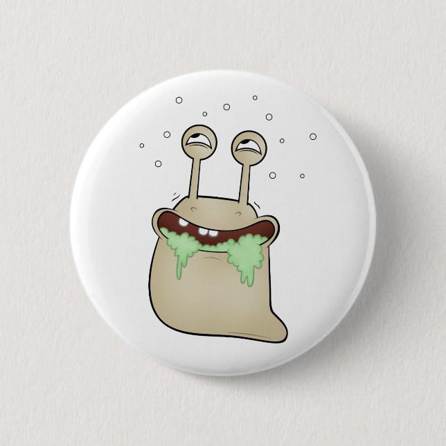 cartoon slug pinback button (Front)