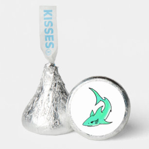 cartoon smiling shark mint blue green ocean animal hershey®'s kisses®
