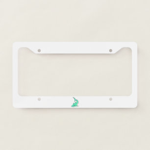 cartoon smiling shark mint blue green ocean animal license plate frame