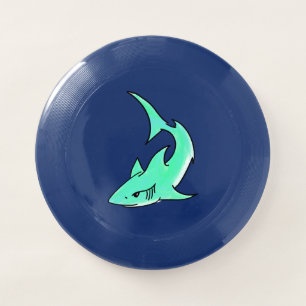 cartoon smiling shark mint blue green ocean animal Wham-O frisbee