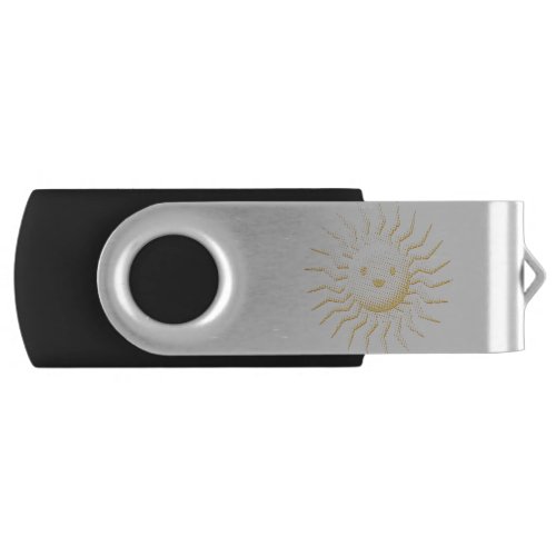 Cartoon Smiling Sun Face Flash Drive