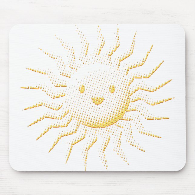 Cartoon Smiling Sun Face Mouse Pad (Front)