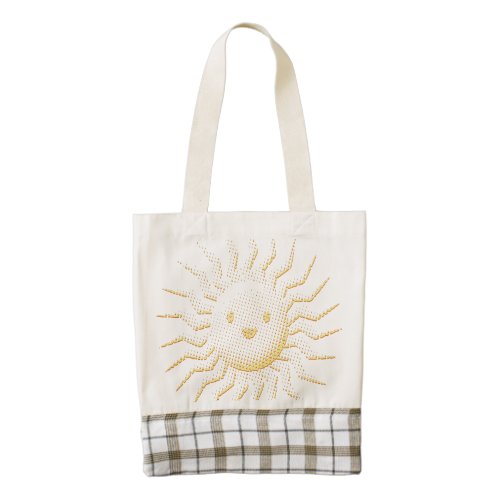 Cartoon Smiling Sun Face Zazzle HEART Tote Bag