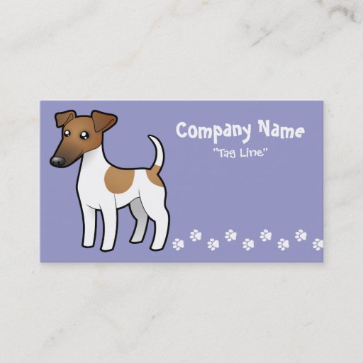 Customizable Cartoon Smooth Fox Terrier Business Card