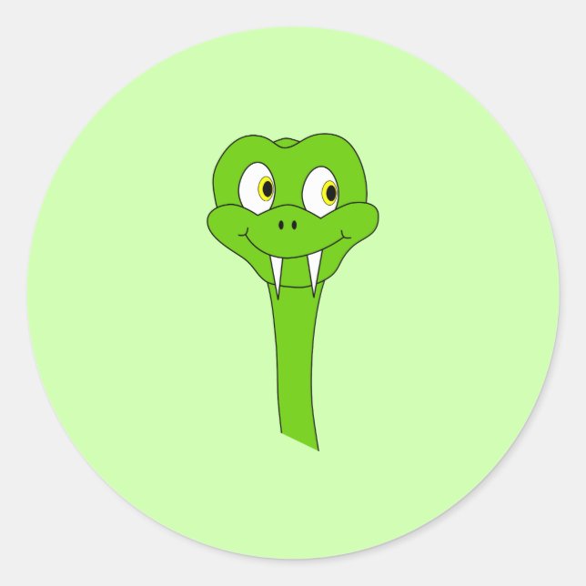 Cartoon Snake Classic Round Sticker (Front)