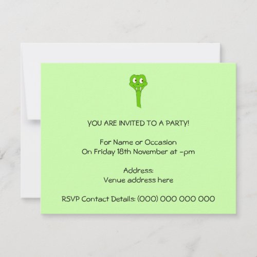 Cartoon Snake Invitation