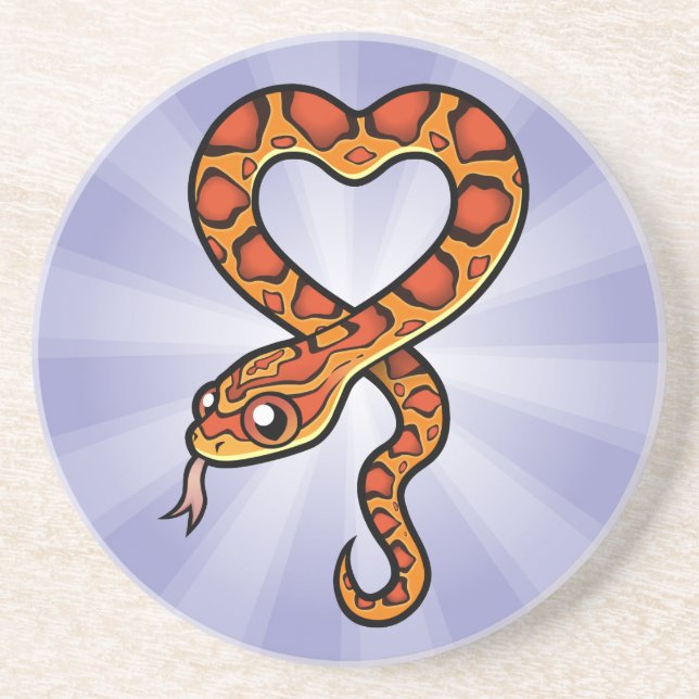 Cartoon Snake Sandstone Coaster (Front)