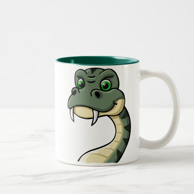 Cartoon Snake Two-Tone Coffee Mug (Right)