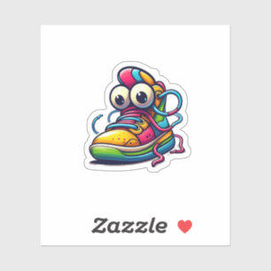 Cartoon Sneaker Character Sticker