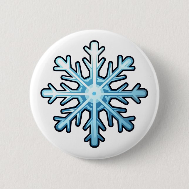Cartoon snowflake illustration button (Front)