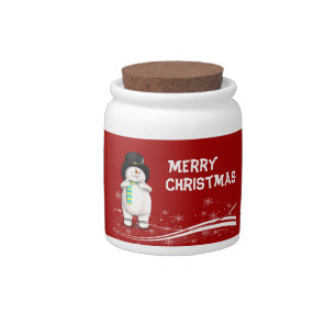 Cartoon Snowman Christmas Cookie Jar