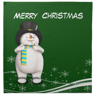 Cartoon Snowman Christmas Napkin