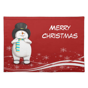 Cartoon Snowman Christmas Placemat