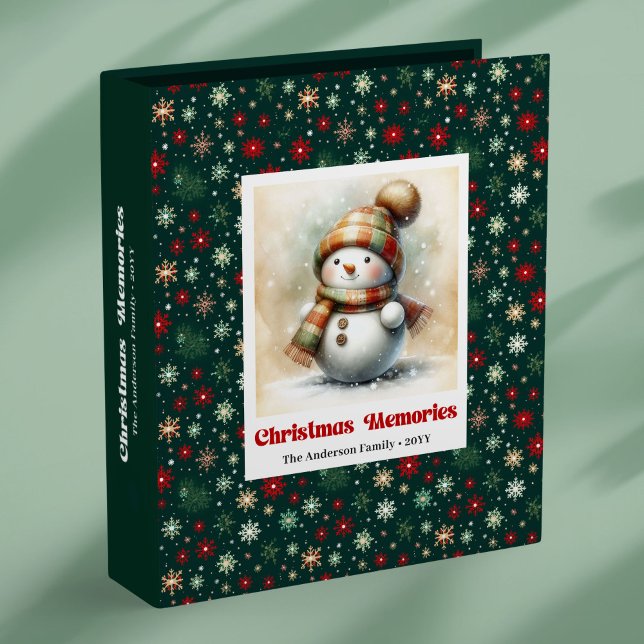 Cartoon snowman Christmas scrapbook binder custom  (Cartoon snowman Christmas scrapbook binder custom name

)