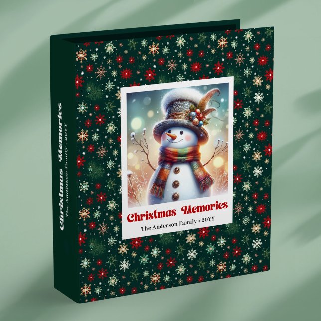 Cartoon snowman Christmas scrapbook binder custom  (Cartoon snowman Christmas scrapbook binder custom name

)