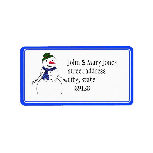 Cartoon Snowman Little Flirty Boy Label (Front)