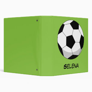 Cartoon Soccer Ball Add Your Name 3 Ring Binder