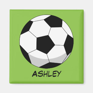 Cartoon Soccer Ball Add Your Name Magnet